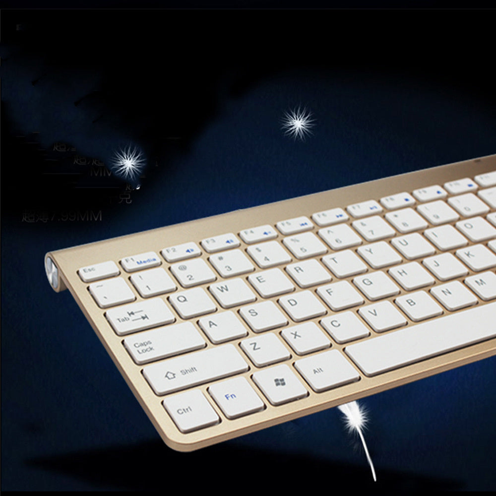 Clavier et souris sans fil 2.4G, ensemble de clavier et souris mini portable pour ordinateur portable, Mac, PC de bureau, télévision intelligente, PS4.