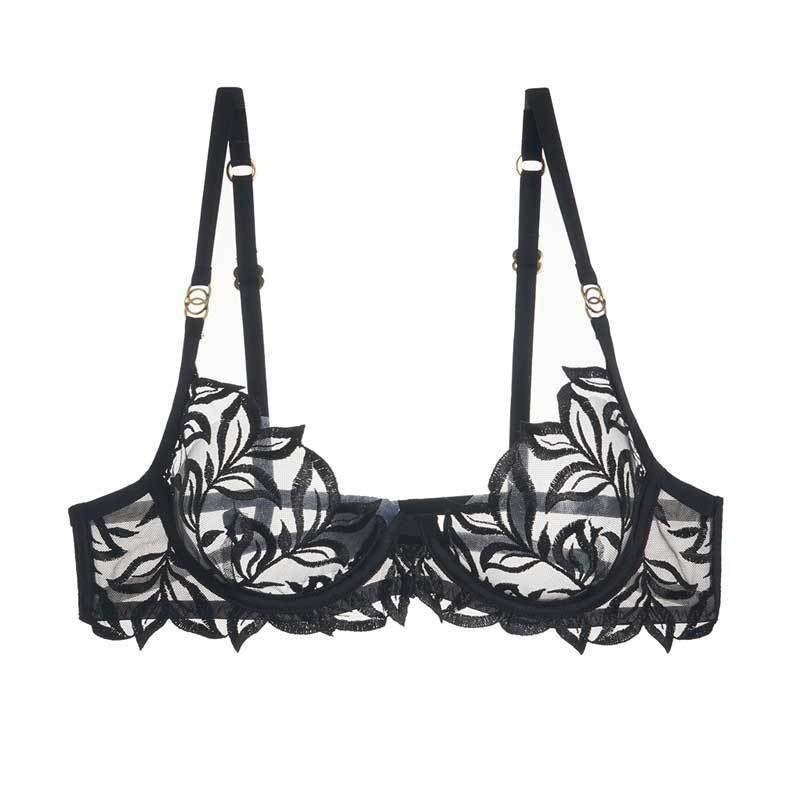 Ensemble de culotte de soutien-gorge en dentelle de broderie sexy