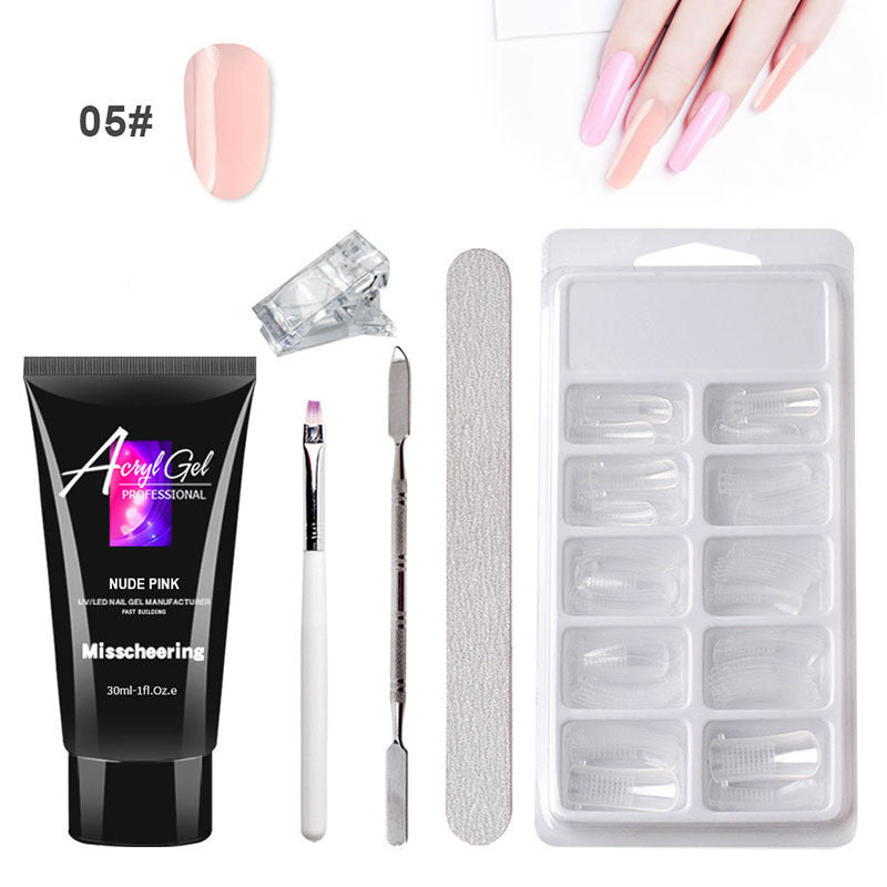 Gel d'extension d'ongles sans douleur sans support en papier, modèle rapide, ensemble de gel cristal sans douleur.