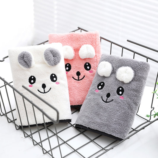 Serviette de bain en velours corail Serviette deux pièces Oreilles de lapin Koala Coffret cadeau