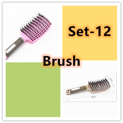 Brosse à cheveux Anti Klit Brushy Haarborstel pour femmes, brosse démêlante, poils en nylon, massage du cuir chevelu, brosse à teaser.