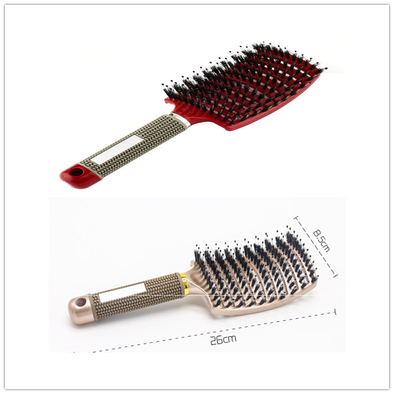 Brosse à cheveux Anti Klit Brushy Haarborstel pour femmes, brosse démêlante, poils en nylon, massage du cuir chevelu, brosse à teaser.