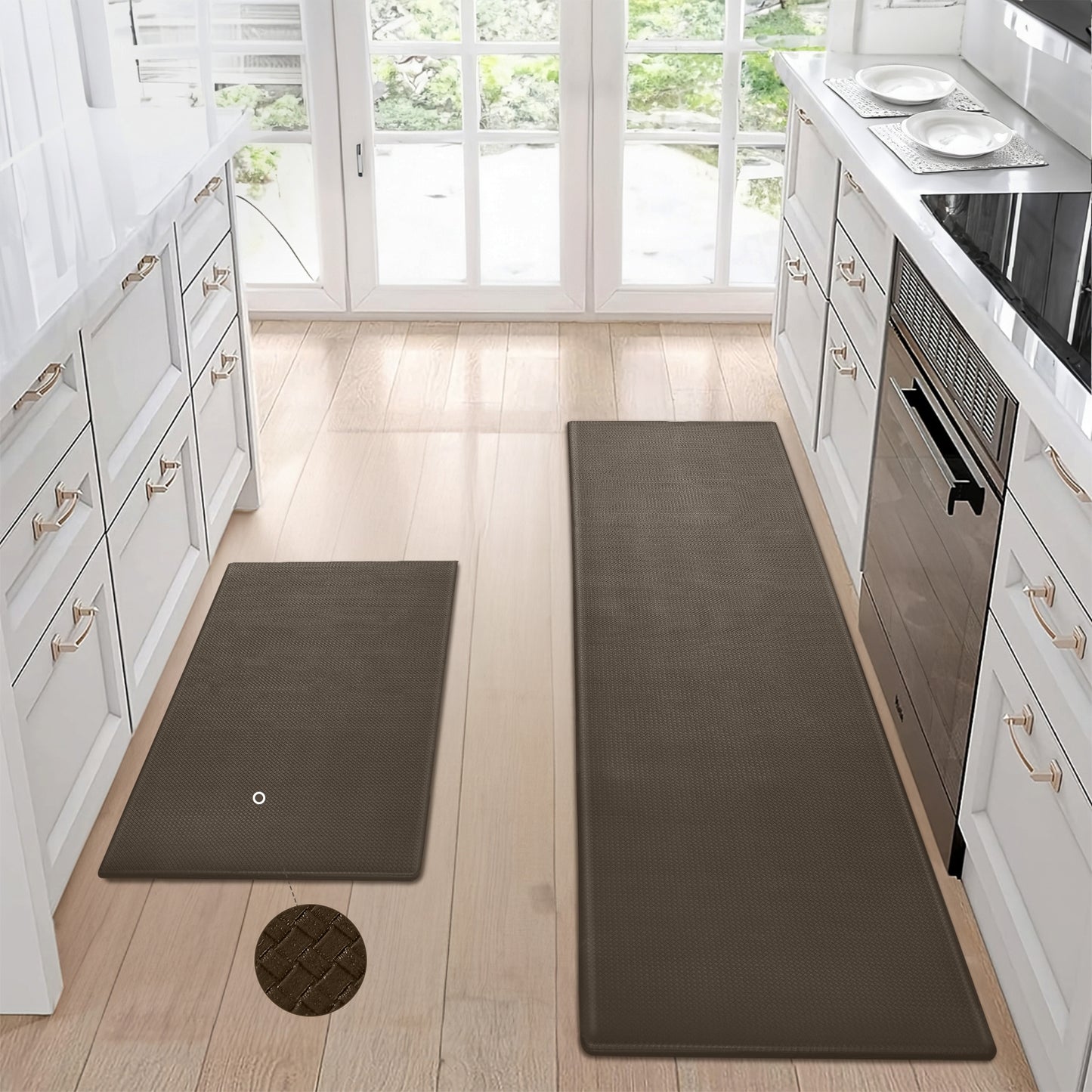 Tapis de sol de cuisine ensemble de deux pièces antidérapant, imperméable et facile à nettoyer pour la maison, la cuisine.