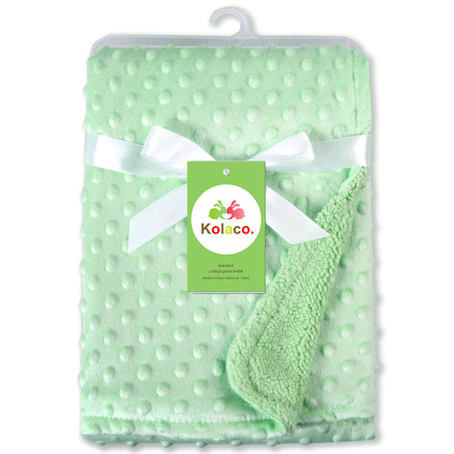 Couverture en polaire à pois pour bébé, enveloppe de nouveau-né, couverture de lit pour bébé.