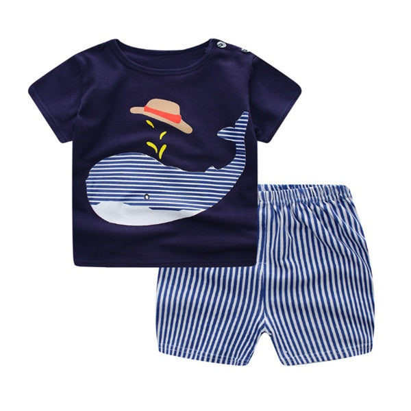 Vêtements de dessin animé pour bébé garçon, vêtements d'été, t-shirt, ensembles de vêtements décontractés pour bébé fille.