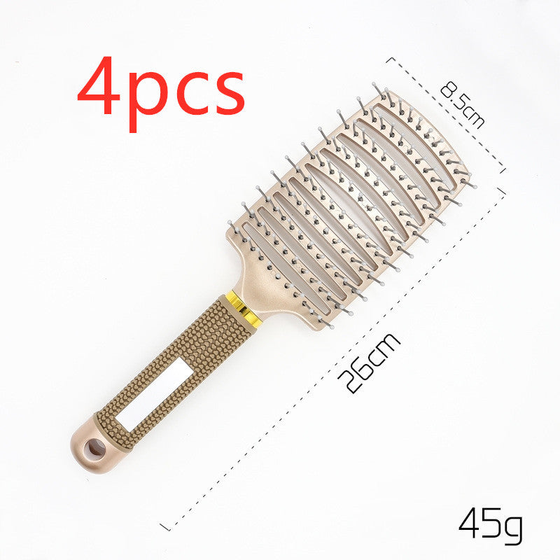 Brosse à cheveux Anti Klit Brushy Haarborstel pour femmes, brosse démêlante, poils en nylon, massage du cuir chevelu, brosse à teaser.