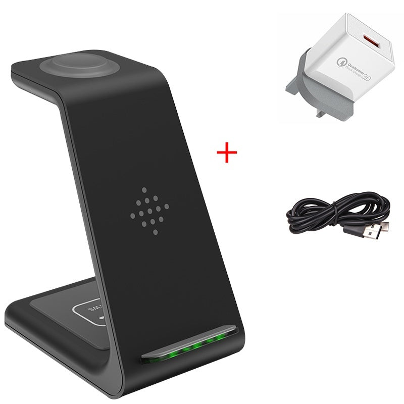 Station de charge rapide 3 en 1 Support de chargeur sans fil Dock de charge rapide sans fil pour support de téléphone