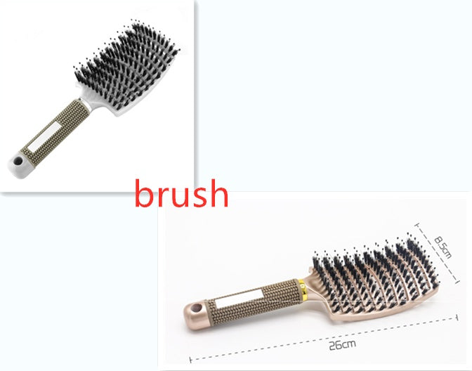 Brosse à cheveux Anti Klit Brushy Haarborstel pour femmes, brosse démêlante, poils en nylon, massage du cuir chevelu, brosse à teaser.