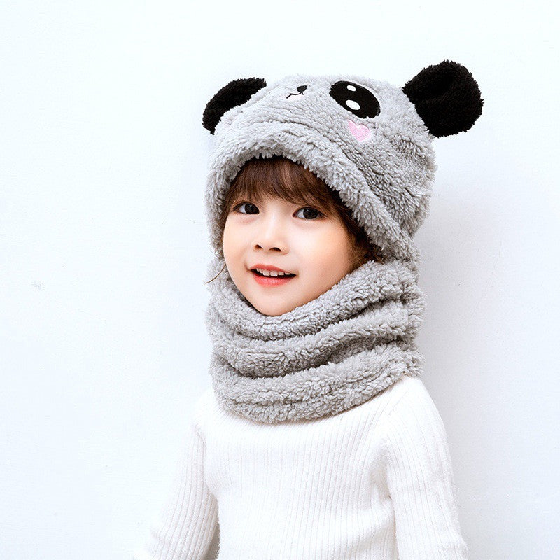 Chapeau en une pièce pour bébé avec protection des oreilles, chapeau panda pour garçons et filles d'hiver.