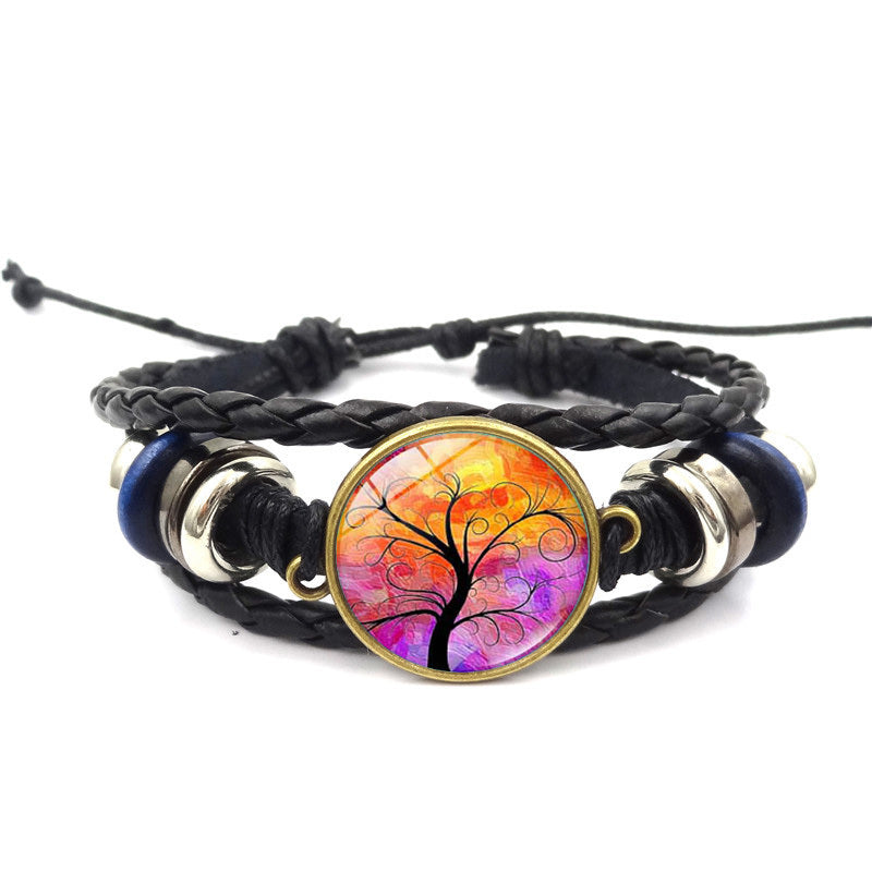 Bracelet Arbre de Vie Bijoux Faits Main Bracelets Tressés Multicouches