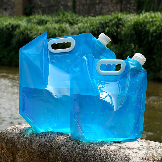 Sacs d'eau portables pliables pour camping et randonnée en PVC pour l'extérieur.