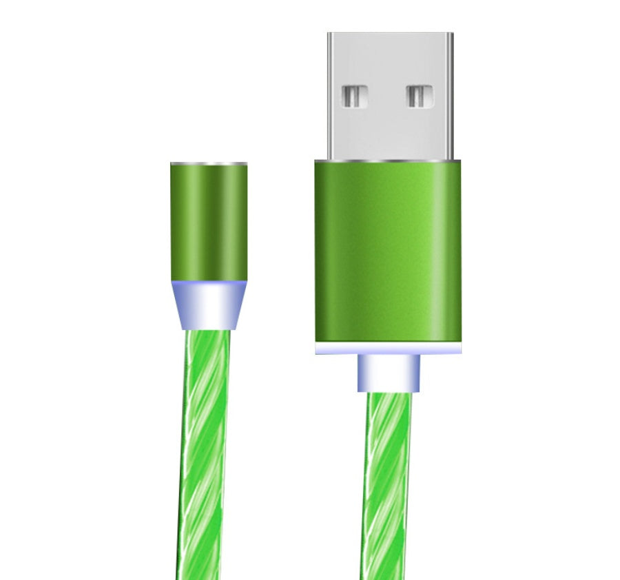Compatible avec Apple, câble de ligne de données Flowing Ligh Magnetic Streamer pour iPhone Android Type-C