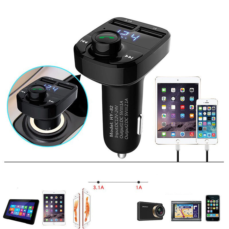 Lecteur audio MP3 pour voiture Kit voiture Bluetooth Transmetteur FM Appels mains libres Chargeur de voiture double USB 5 V 4,1 A Chargeur de téléphone