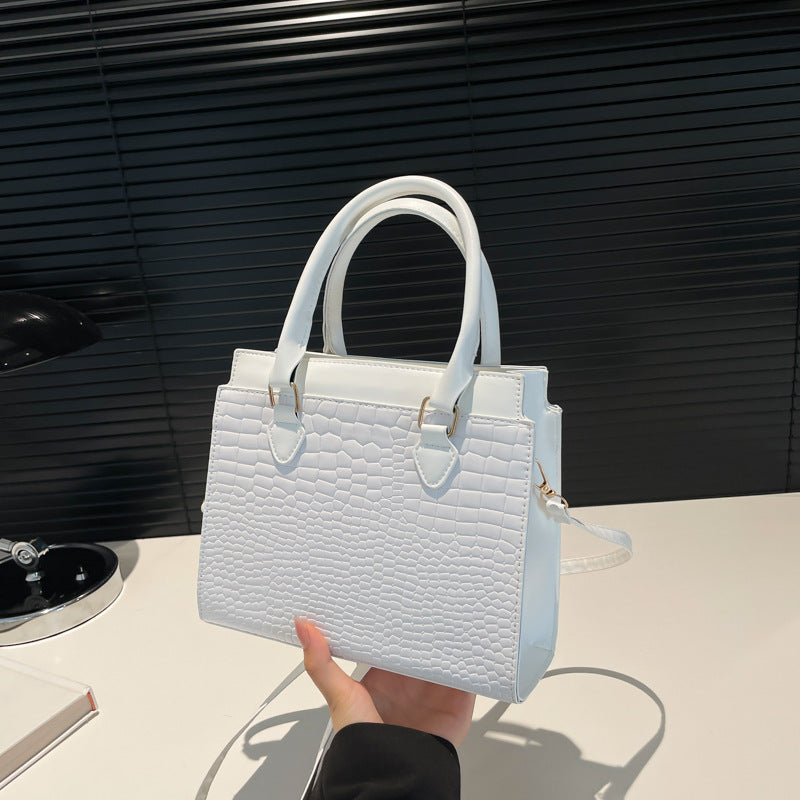 Sac messager à épaule en toile texturée de grande capacité pour navette