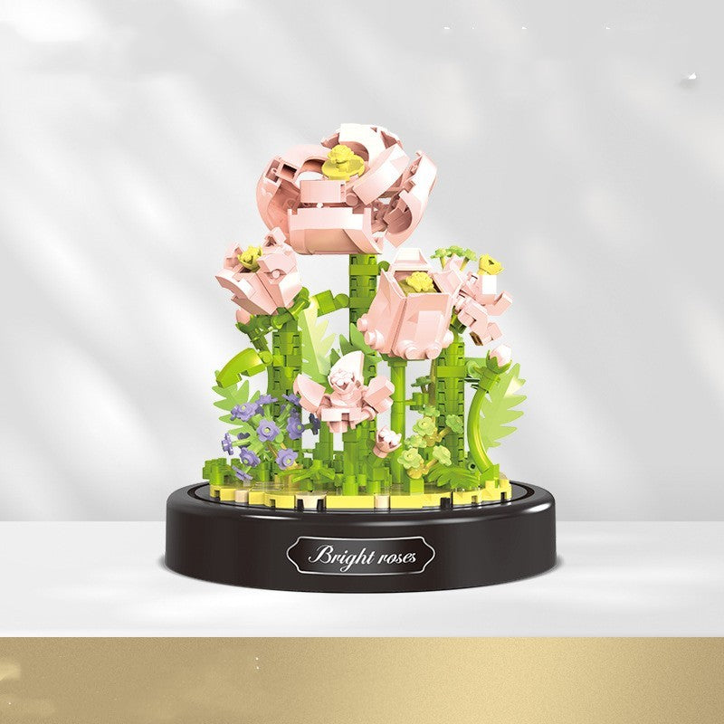 Jouets de décoration de roses à assemblage de petites particules