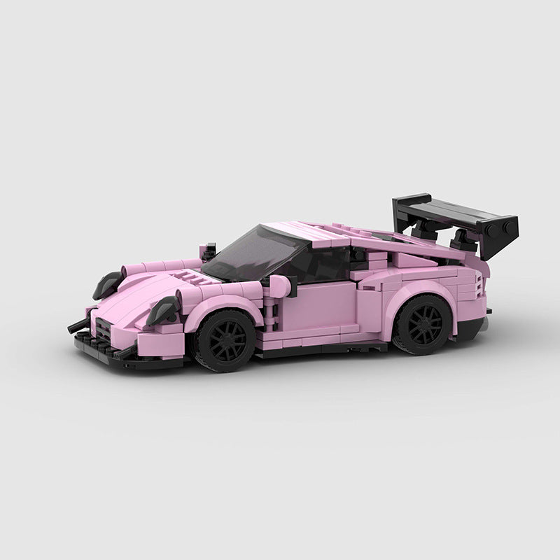 Petit modèle de voiture de course pour enfants, jouet éducatif en blocs de construction MOC.