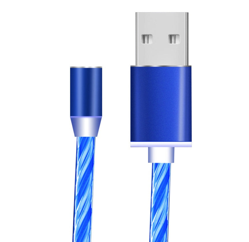 Compatible avec Apple, câble de ligne de données Flowing Ligh Magnetic Streamer pour iPhone Android Type-C