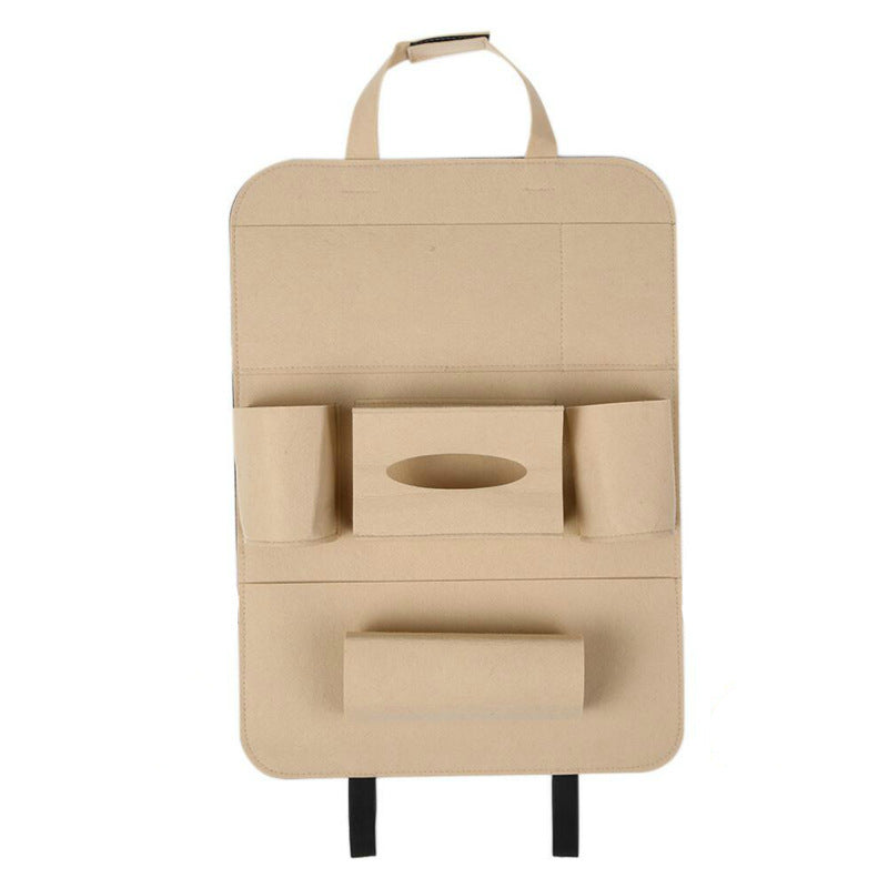 Organisateur de siège arrière de voiture Auto Car, support de style automobile, sac de rangement multifonction en feutre de laine avec plusieurs poches pour accessoires de véhicule.