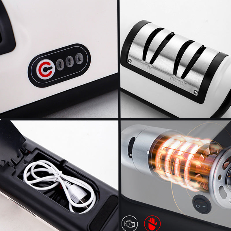 Aiguiseur de couteaux électrique rechargeable par USB, automatique et réglable, outil de cuisine pour affûtage rapide des couteaux, ciseaux et gadgets de meulage.