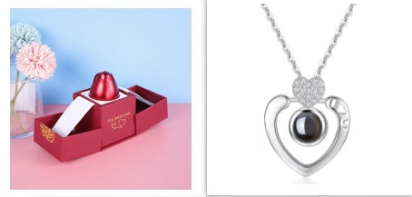 Cadeaux de Saint-Valentin en métal, boîte à bijoux, collier pour mariage, cadeaux de collier pour petite amie.