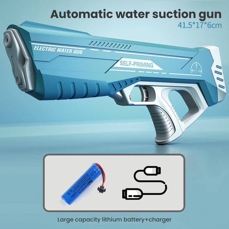 Pistolet à eau électrique automatique avec absorption d'eau, jouet de combat aquatique pour enfants, idéal pour la plage, la piscine et le bain.