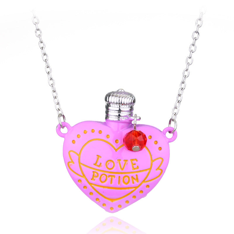 Collier tendance avec pendentif en forme de bouteille de pilules d'amour et de poison d'amour, cadeau de Saint-Valentin