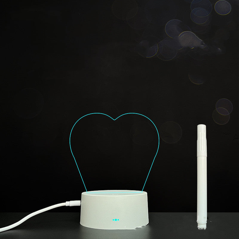 Tableau de message en acrylique 3D avec écriture à la main et lumière LED