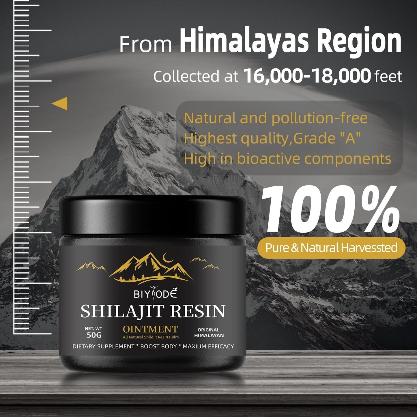 Gommes Shilajit de l'Himalaya pur avec Ashwagandha, Gokshura et autres herbes L Sans sucre ajouté L 60 comprimés à croquer Complément alimentaire