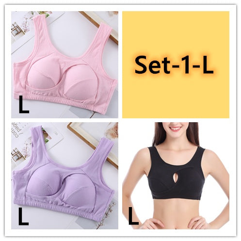 Soutien-gorge grande taille pour femme, sous-vêtements en coton résistant aux tremblements de terre, hauts de nuit sans boucles, lingerie sans armature avec rembourrage amovible