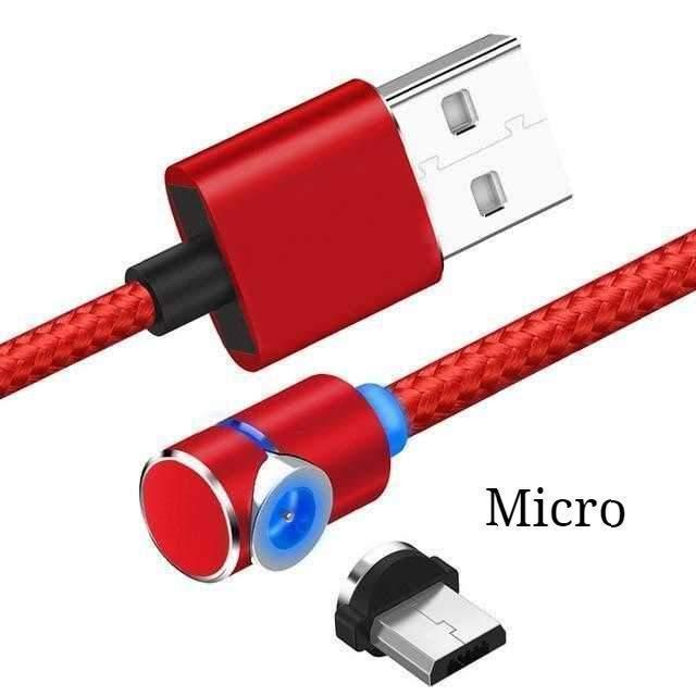 Câble de chargement magnétique LED avec aimant, câble USB et USB Type-C.