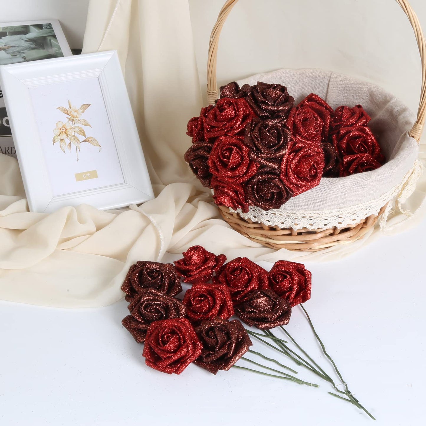 Bouquet de mariée personnalisé pour la Saint-Valentin, fleurs fraîches préservées.