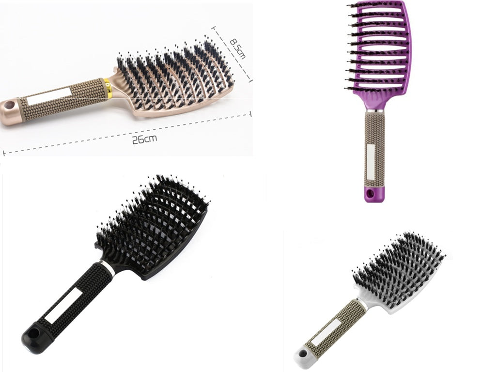 Brosse à cheveux Anti Klit Brushy Haarborstel pour femmes, brosse démêlante, poils en nylon, massage du cuir chevelu, brosse à teaser.