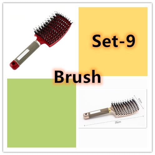 Brosse à cheveux Anti Klit Brushy Haarborstel pour femmes, brosse démêlante, poils en nylon, massage du cuir chevelu, brosse à teaser.