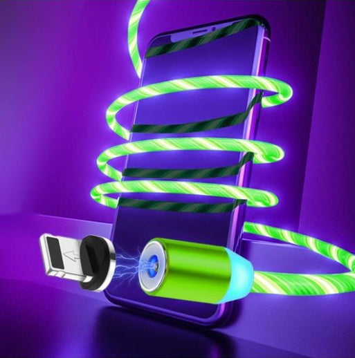 Compatible avec Apple, câble de ligne de données Flowing Ligh Magnetic Streamer pour iPhone Android Type-C