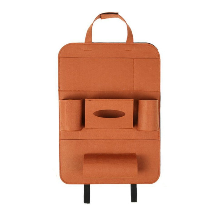 Organisateur de siège arrière de voiture Auto Car, support de style automobile, sac de rangement multifonction en feutre de laine avec plusieurs poches pour accessoires de véhicule.