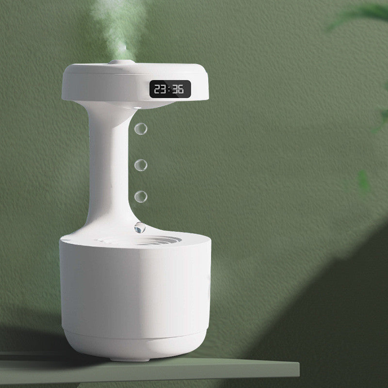 Humidificateur anti-gravité de chambre avec horloge, diffuseur d'arôme à reflux d'eau goutte à goutte, grande capacité, silencieux, brouillard épais, pulvérisateur domestique.