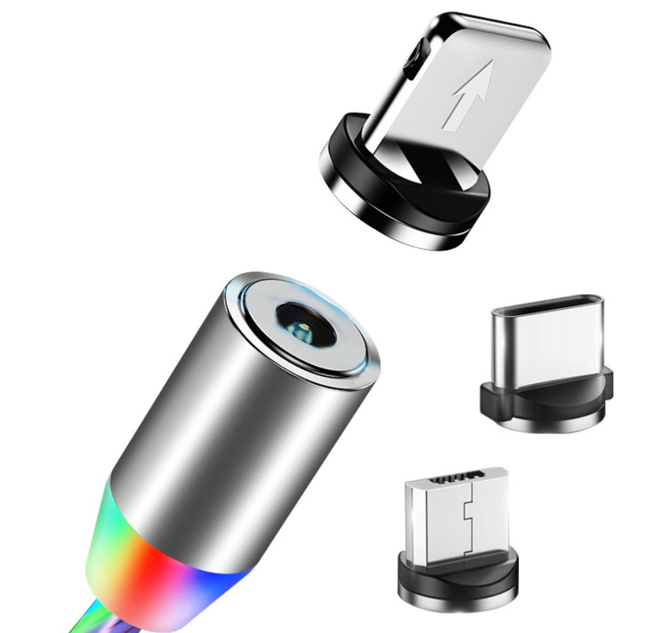Compatible avec Apple, câble de ligne de données Flowing Ligh Magnetic Streamer pour iPhone Android Type-C