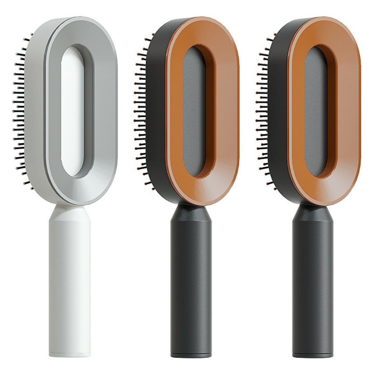 Brosse à cheveux auto-nettoyante pour femmes, brosse de massage du cuir chevelu avec airbag anti-perte de cheveux et nettoyage à une touche, brosse anti-statique.