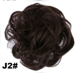 Europe, Japon et Corée du Sud populaires chignon naturel moelleux cordon cheveux bouclés boule tête cheveux anneau ensemble de cheveux accessoires de cheveux féminins cheveux en fibre chimique