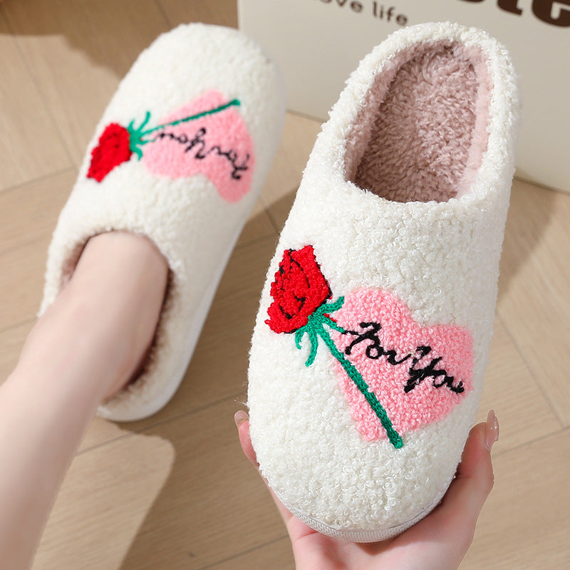 Chaussons pour femmes en peluche tendance pour la Saint-Valentin