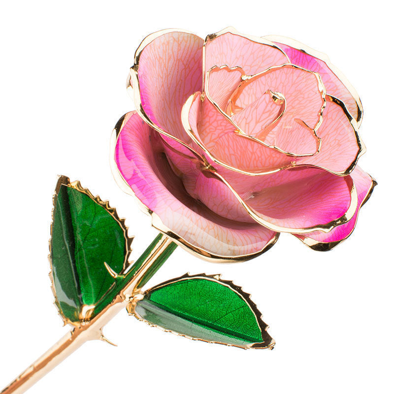 Fleur de rose plaquée or 24 carats avec un coffret cadeau Cadeau de Saint-Valentin