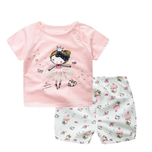 Vêtements de dessin animé pour bébé garçon, vêtements d'été, t-shirt, ensembles de vêtements décontractés pour bébé fille.