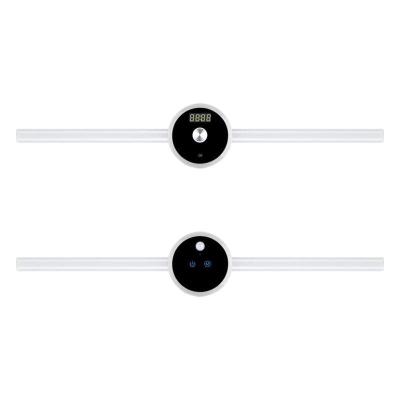 Lumière de cabinet intelligente avec horloge, capteur de lumière, lumière LED amovible pour armoire, interrupteur à balai manuel.