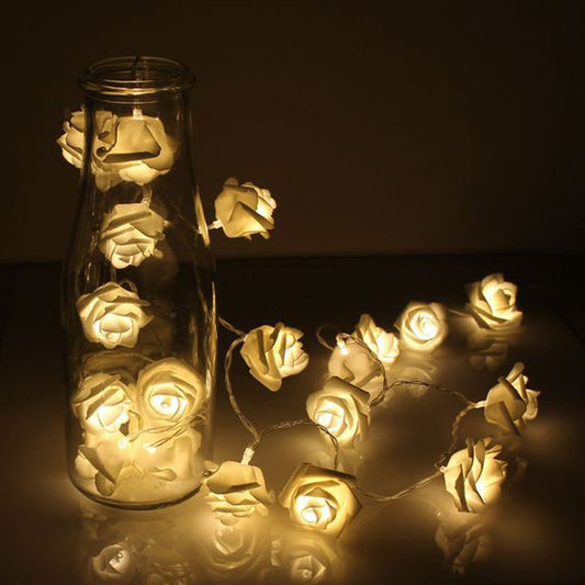 Lampe à piles romantique à fleurs pour mariage, Saint-Valentin