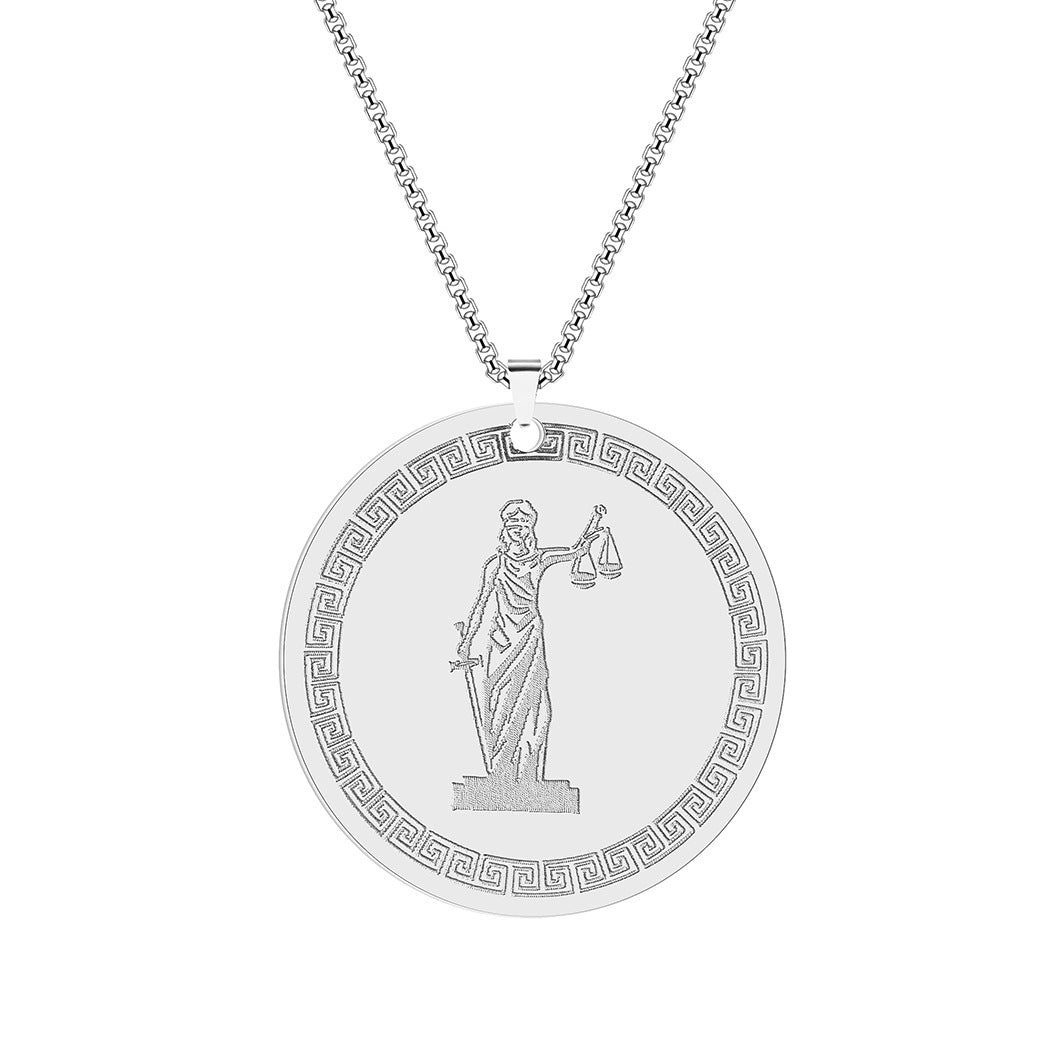 Collier simple en acier inoxydable avec pendentif de personnalité