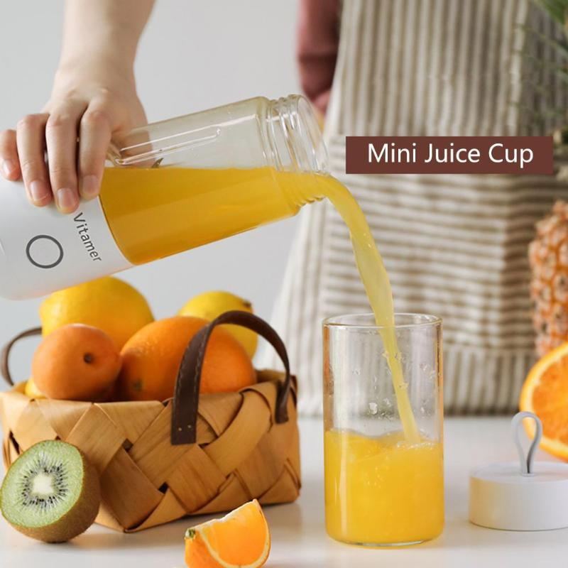 Mixeur à jus électrique portable de 350 ml, rechargeable par USB, pour smoothies et slushies, bouteille de mixeur à jus, gadgets de cuisine avec chargement USB.