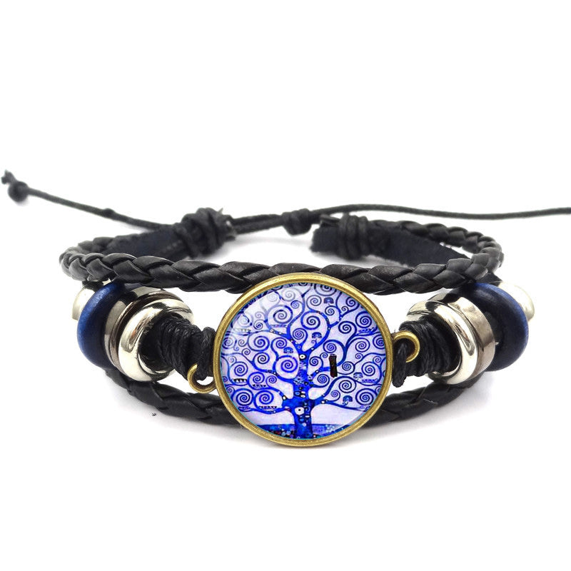 Bracelet Arbre de Vie Bijoux Faits Main Bracelets Tressés Multicouches