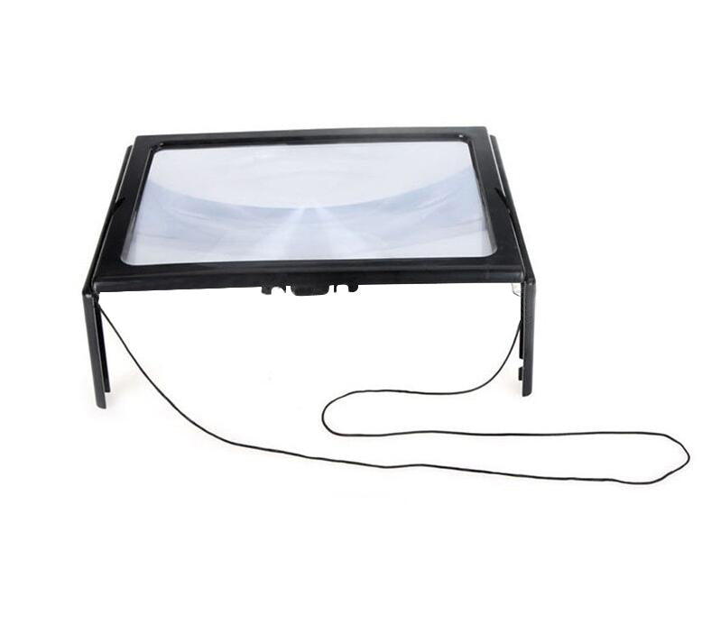 Loupes de bureau avec 4 lumières LED ultrafines A4, loupe de lecture pleine page grande, le bon cadeau pour les personnes âgées HY52.