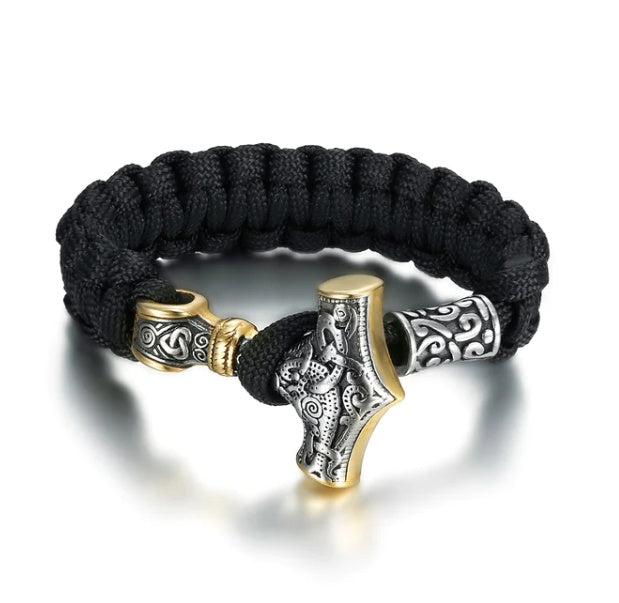 Bracelet Mjolnir en paracorde fabriqué par Asgard