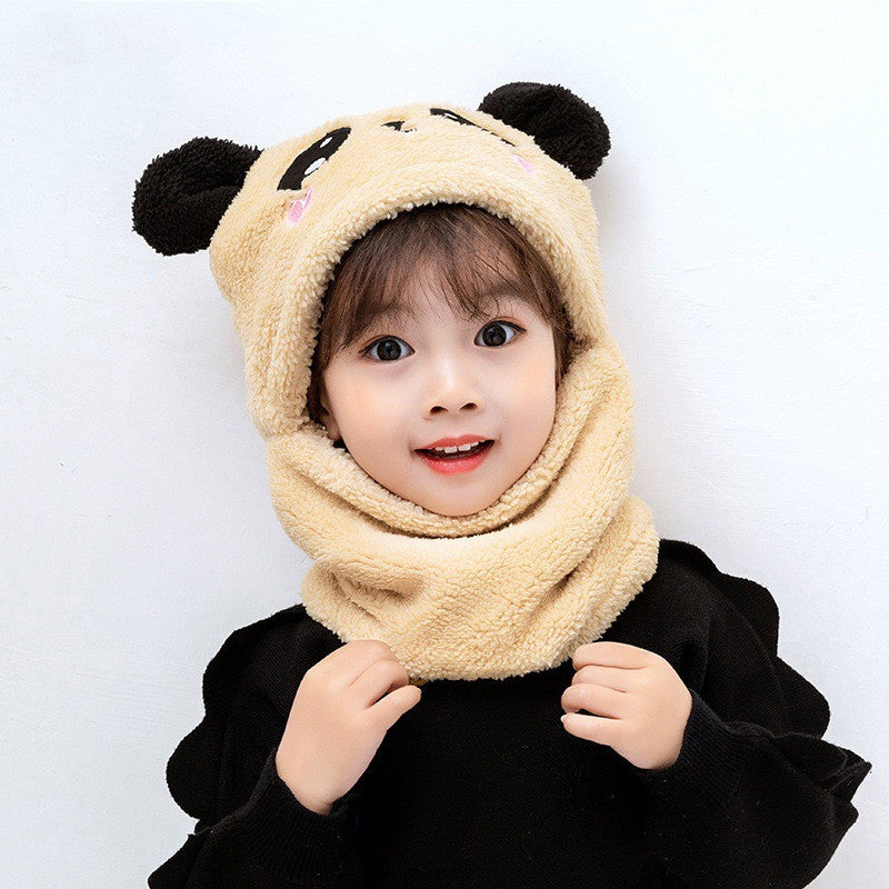 Chapeau en une pièce pour bébé avec protection des oreilles, chapeau panda pour garçons et filles d'hiver.